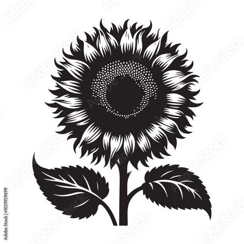 sunflower vector silhouette