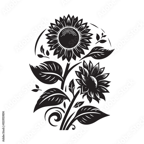 sunflower vector silhouette