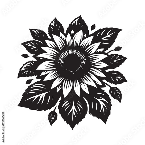 sunflower vector silhouette