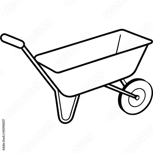 Wheelbarrow line art
