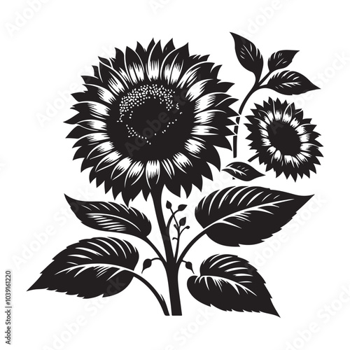 sunflower vector silhouette