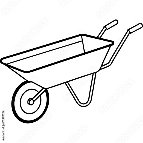 Wheelbarrow line art
