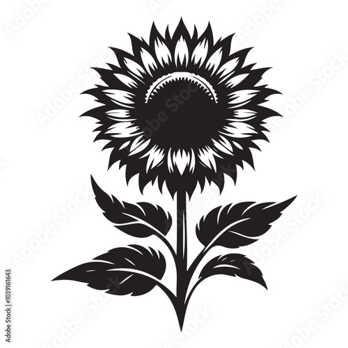 sunflower vector silhouette