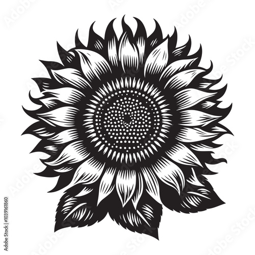 sunflower vector silhouette