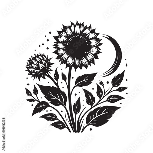 sunflower vector silhouette