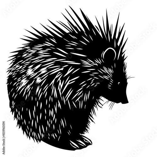 Hedgehog in negative space