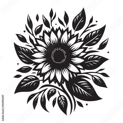 sunflower vector silhouette