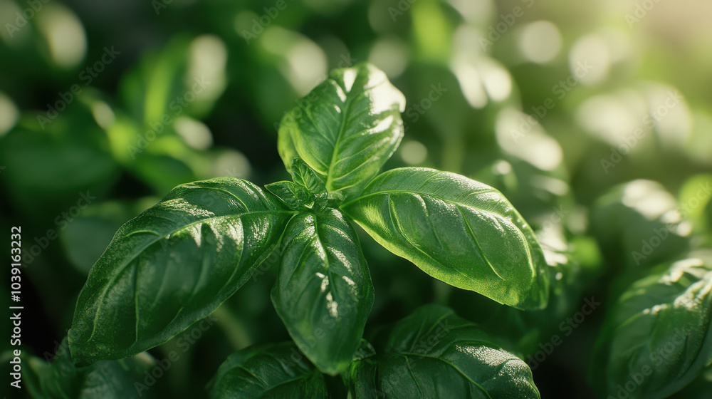 Close-up of vibrant basil leaves, showcasing their texture and freshness. Close-up of vibrant basil leaves, showcasing their texture and freshness.
