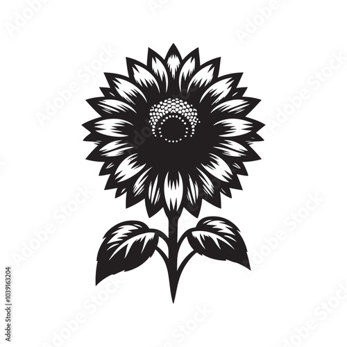 sunflower vector silhouette