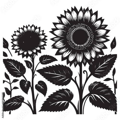 sunflower vector silhouette