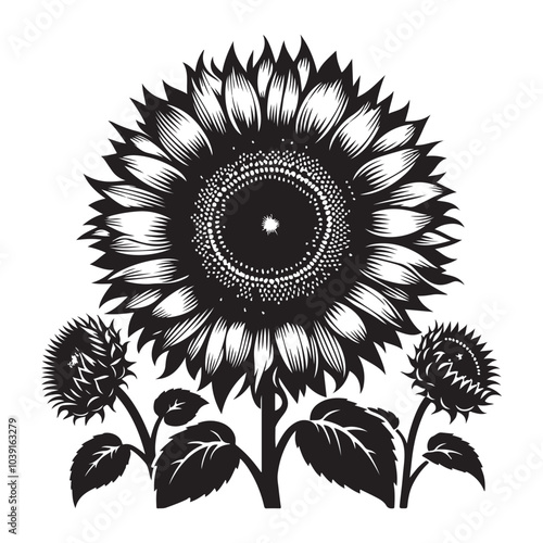 sunflower vector silhouette