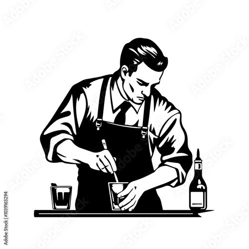 Man making a cocktail