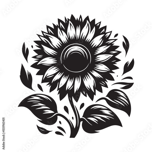 sunflower vector silhouette