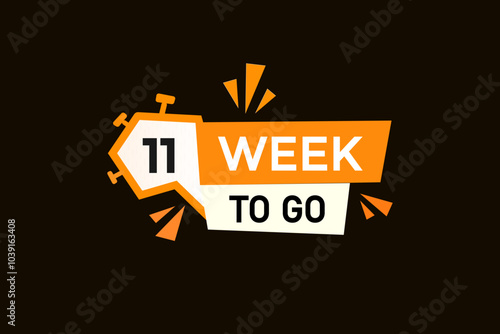 B11 week to go, icon, stile, timer, countdown, clock, time,  background, template, 11 week to go countdown, sticker, left banner, business, sale, label button
