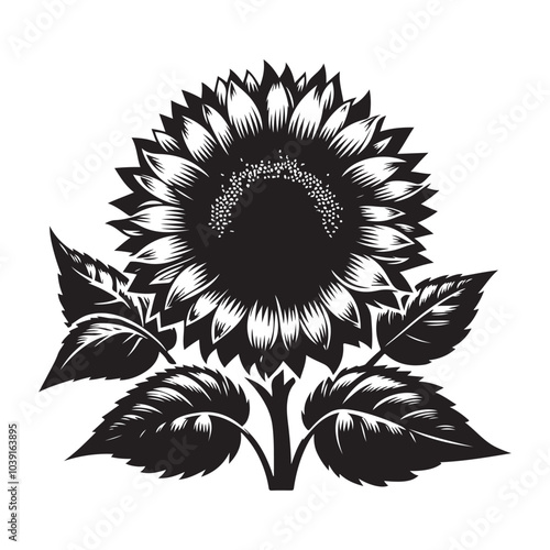 sunflower vector silhouette