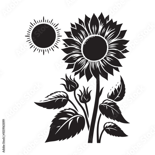 sunflower vector silhouette