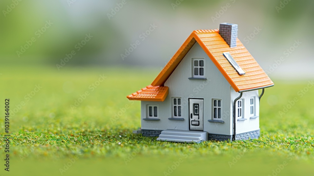 A charming model house rests on lush grass, beautifully blurred in the background, symbolizing the warmth of home. A charming model house rests on lush grass, beautifully blurred in the background, symbolizing the warmth of home.