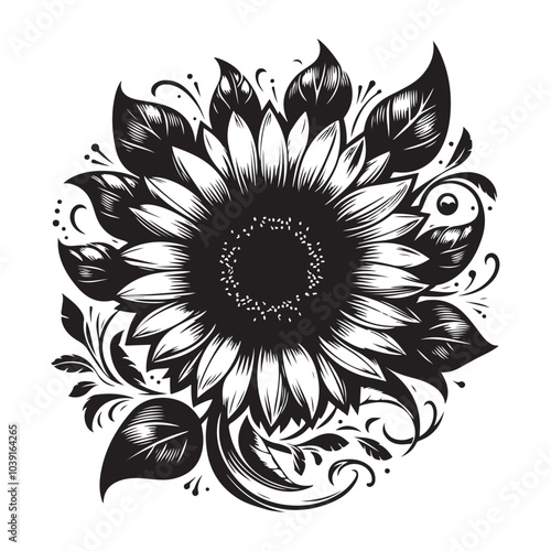 sunflower vector silhouette