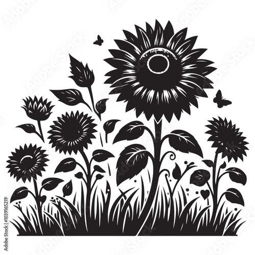 sunflower vector silhouette