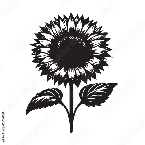 sunflower vector silhouette