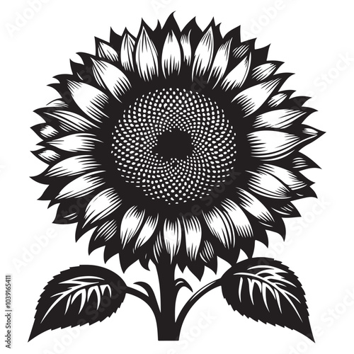 sunflower vector silhouette