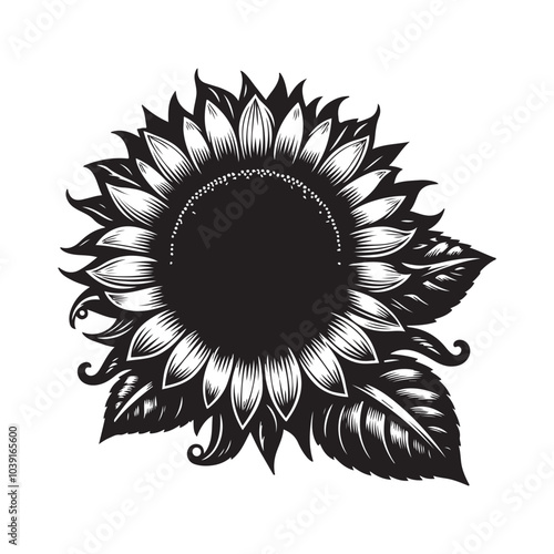 sunflower vector silhouette