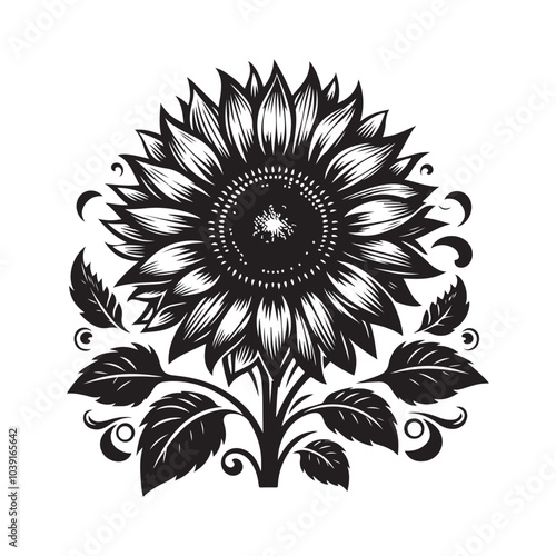 sunflower vector silhouette