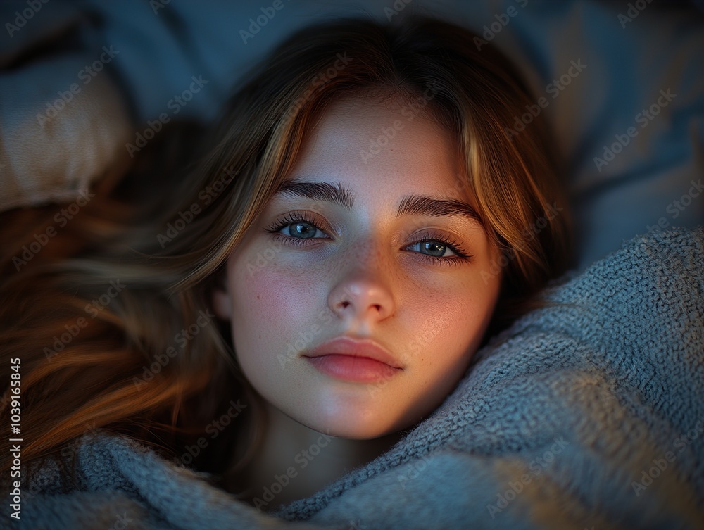 Close-up Portrait of a Young Woman with Blonde Hair Close-up Portrait of a Young Woman with Blonde Hair
