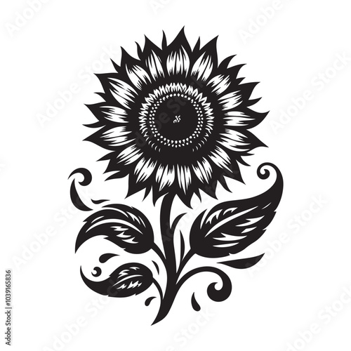 sunflower vector silhouette
