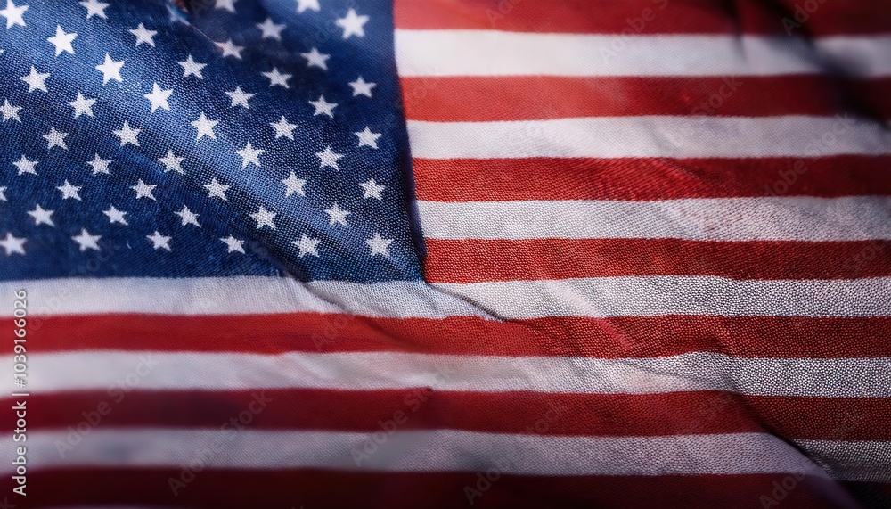 Obraz premium American Flag Close-Up with Vibrant Colors
