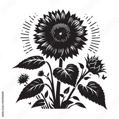 sunflower vector silhouette