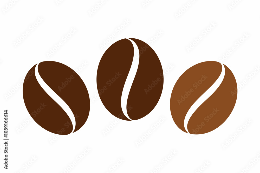 Coffee bean set, Brown coffee bean icon vector illustration
Coffee bean set, Brown coffee bean icon vector illustration