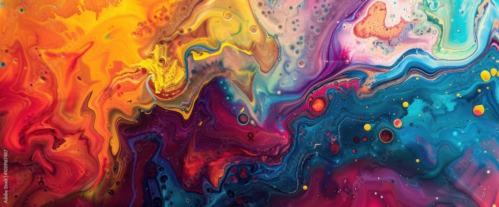 Abstract colors in vibrant liquid paint create a beautiful backdrop Abstract colors in vibrant liquid paint create a beautiful backdrop