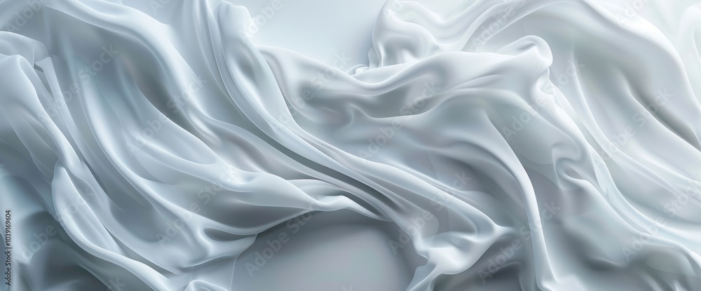 Obraz premium Abstract minimal background of white flowing waves