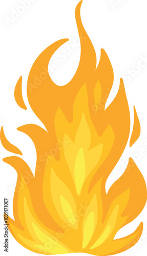 Colorful fire flame. Multicolored bonfire, burning fireballs and wildfire colored flames flat vector illustration icon. Cartoon fire on white background.