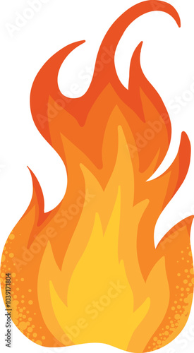 Colorful fire flame. Multicolored bonfire, burning fireballs and wildfire colored flames flat vector illustration icon. Cartoon fire on white background.