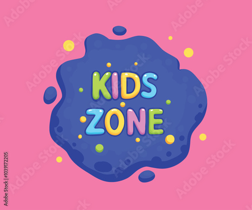 Kids club posters. Toys fun playing zone, children games party and play area poster. Kid entertainment camp posters, preschool baby education room clubs banner vector illustration icon on colorful bac