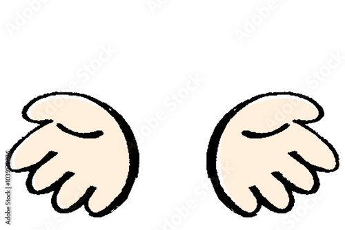 筆タッチの手のイラスト