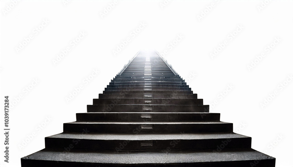 Endless Steps Ascending into a Bright, White Light; A Journey of Progress and Hope. A Symbolic Path to Success. Endless Steps Ascending into a Bright, White Light; A Journey of Progress and Hope. A Symbolic Path to Success.