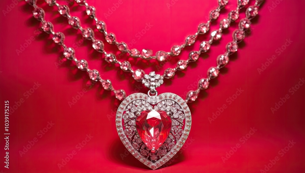 Heart shaped necklace on black background Heart shaped necklace on black background