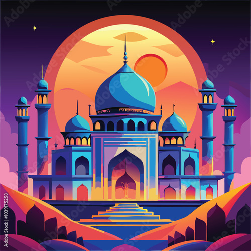 taj mahal at sunset
