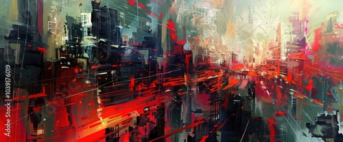 d Oil Painting Abstract Retro Futurism Background photo