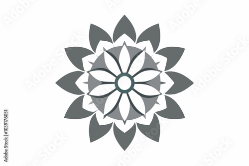 Minimal Mandala design | isolated vector silhouette illustration on white background