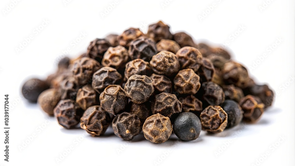 A cluster of black peppercorns, a symphony of flavor and texture, ready to ignite the senses. A cluster of black peppercorns, a symphony of flavor and texture, ready to ignite the senses.
