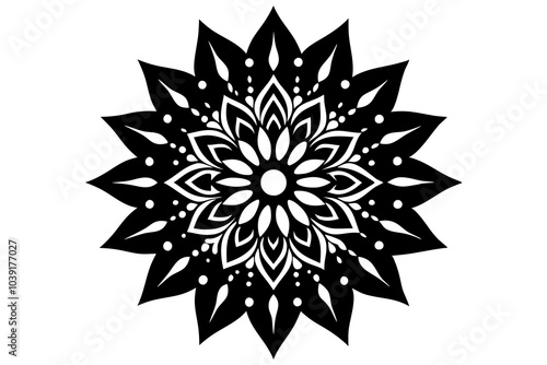 Minimal Mandala design | isolated vector silhouette illustration on white background