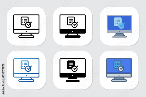 completed icons with various design styles