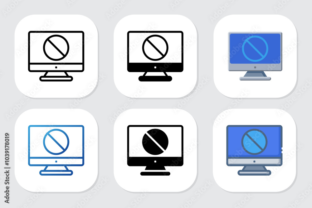 ban icons with various design styles ban icons with various design styles