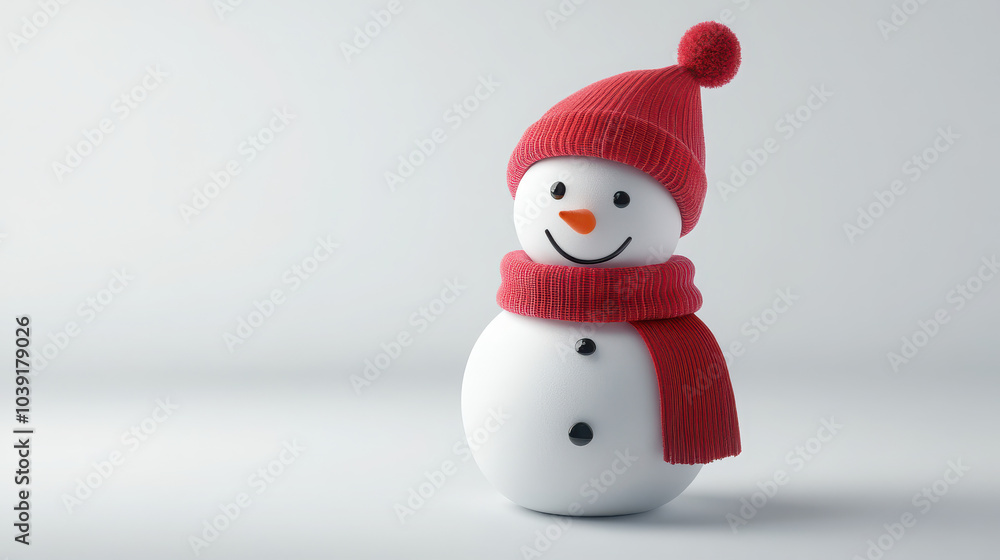 A cheerful snowman wearing a red hat and scarf, symbolizing winter and holiday spirit. A cheerful snowman wearing a red hat and scarf, symbolizing winter and holiday spirit.