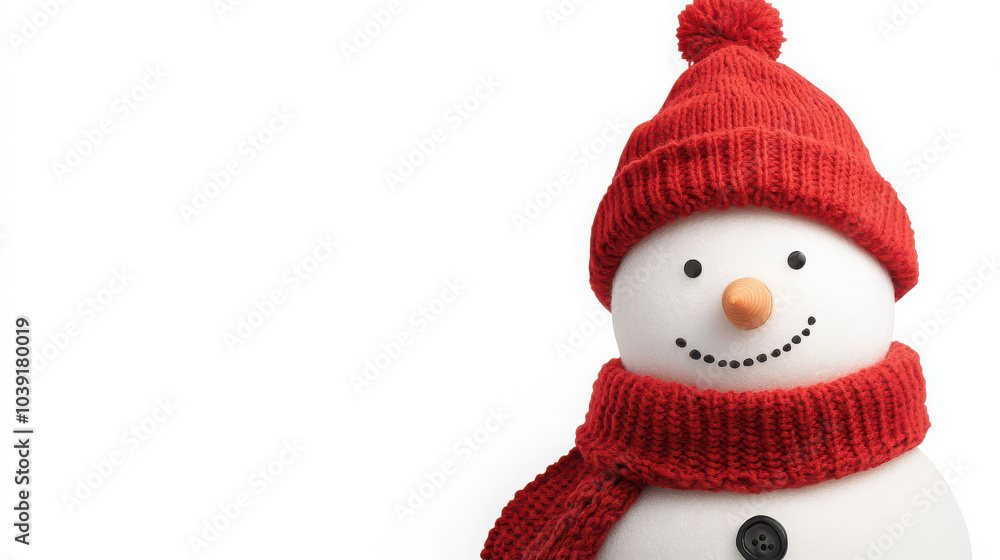 A cheerful snowman wearing a red hat and scarf, symbolizing winter and festive spirit. A cheerful snowman wearing a red hat and scarf, symbolizing winter and festive spirit.