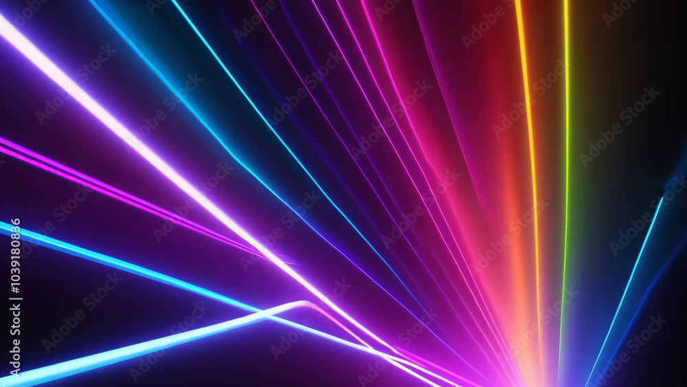 3d render, abstract background with colorful spectrum. Bright neon rays and glowing lines. 3d render, abstract background with colorful spectrum. Bright neon rays and glowing lines.